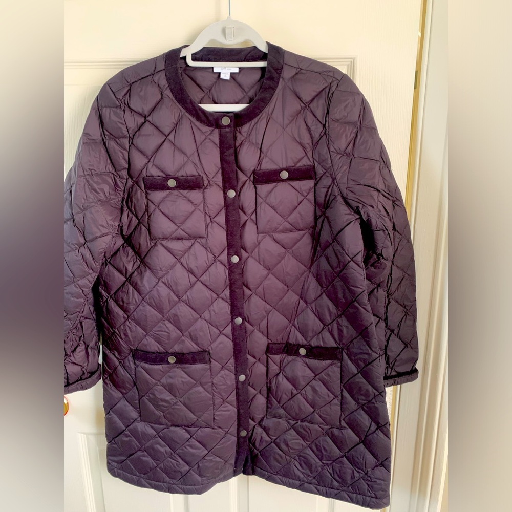 JJill women's dark brown lightweight down jacket size M Tall.
